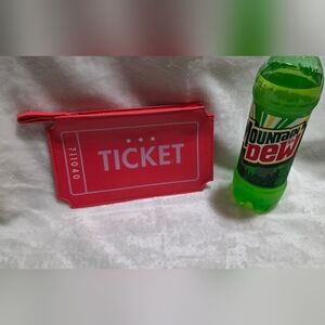 Pink Ticket-Shaped Pouch